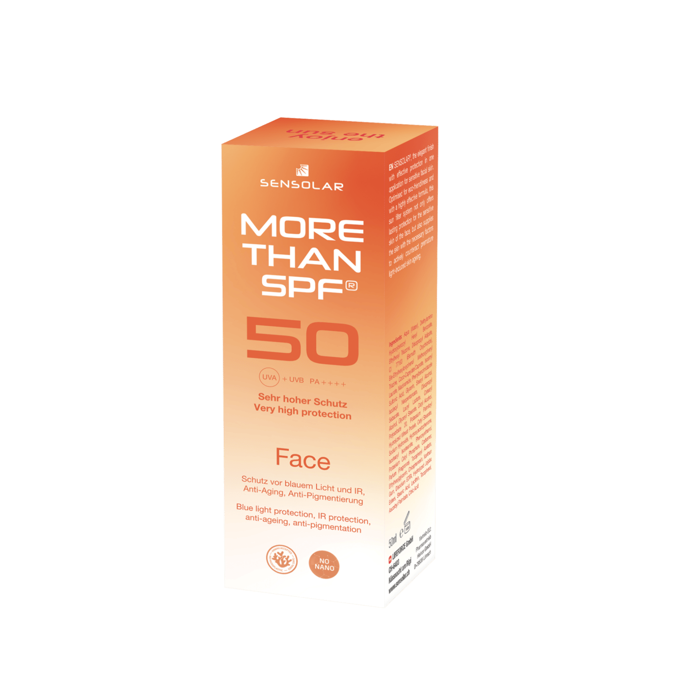 SENSOLAR Protection solaire pour le visage - SPF 50