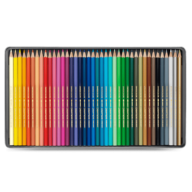 CARAN D'ACHE Étui avec 40 couleurs aquarellables SWISSCOLOR