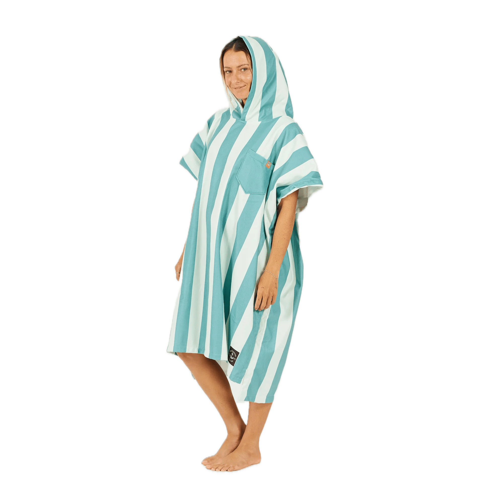 Poncho für Erwachsene Swim Club Stripes