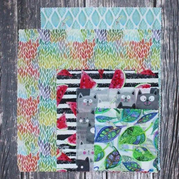 Beeco Bienenwachstücher gemischtes 5er Set