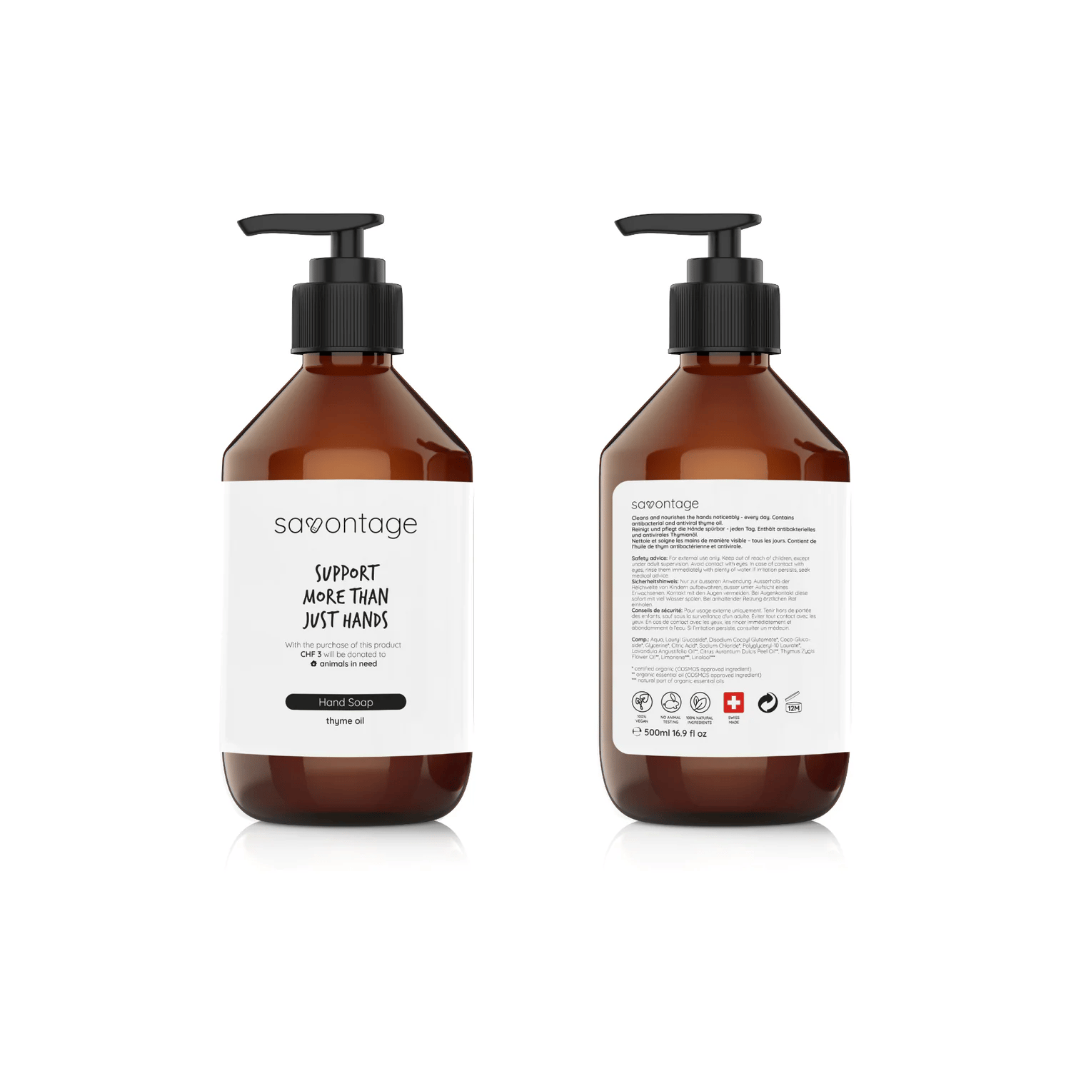 Savontage Savon liquide pour les mains à l'huile de thym