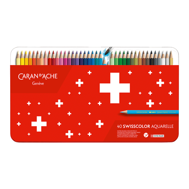 CARAN D'ACHE Étui avec 40 couleurs aquarellables SWISSCOLOR