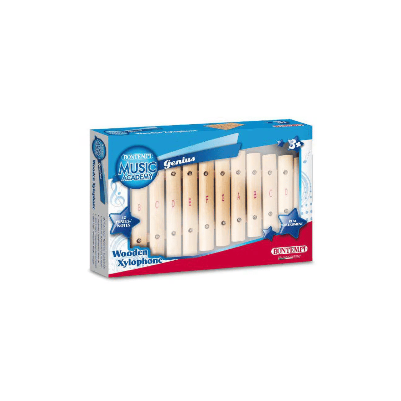 Bontempi Musikinstrument Xylophon mit 12 Holzplättchen