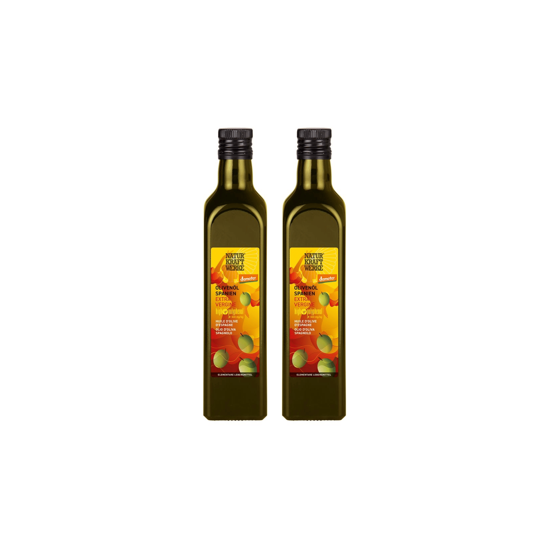 2 huiles d'olive extra vierge Espagne