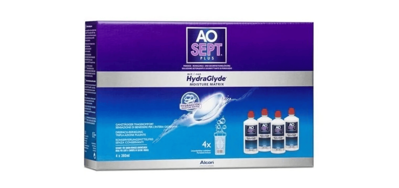 Kontaktlinsenpflege mit HydraGlyde 4 x 360 ml