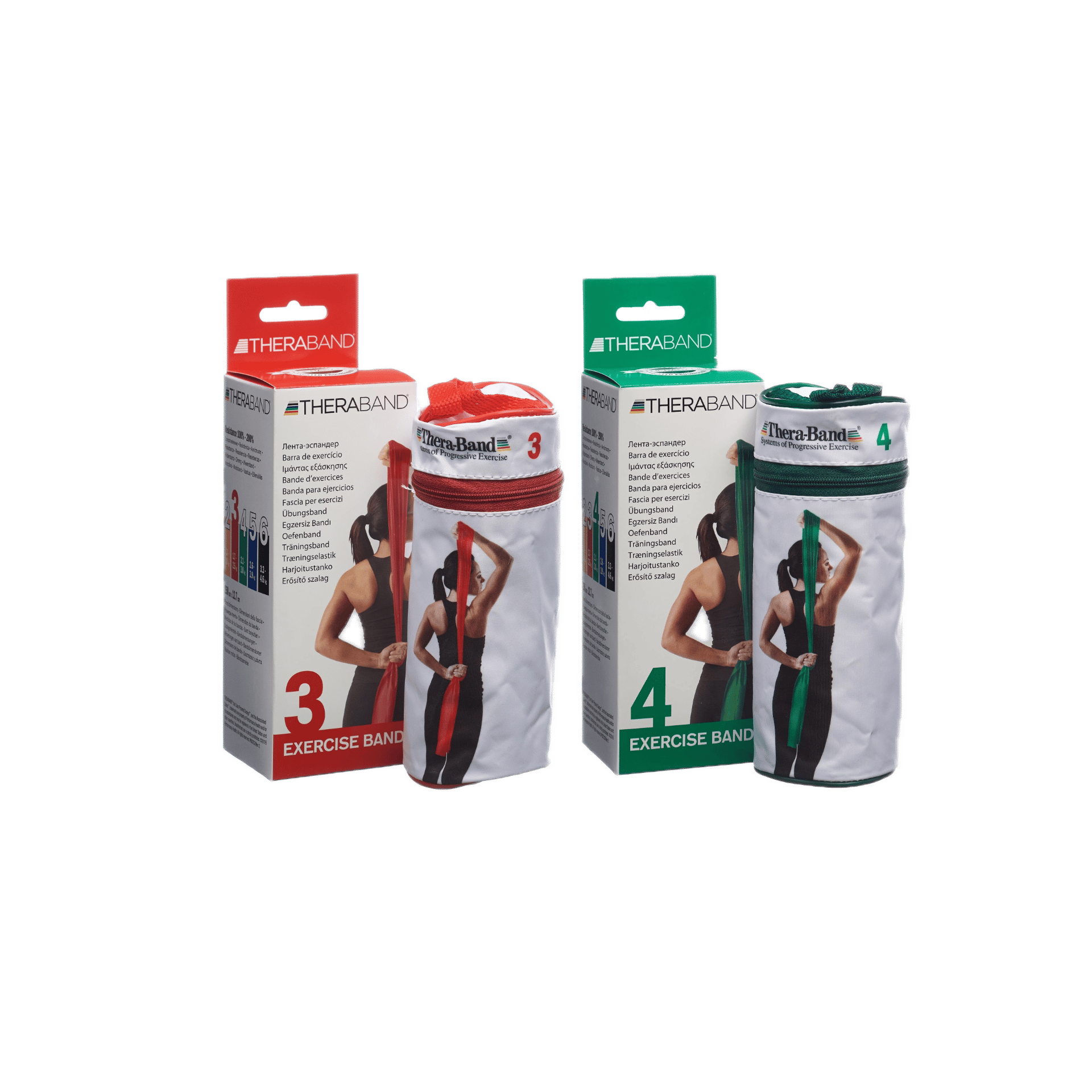 2er Fitnessband im Beutel 2.5m (rot+grün)