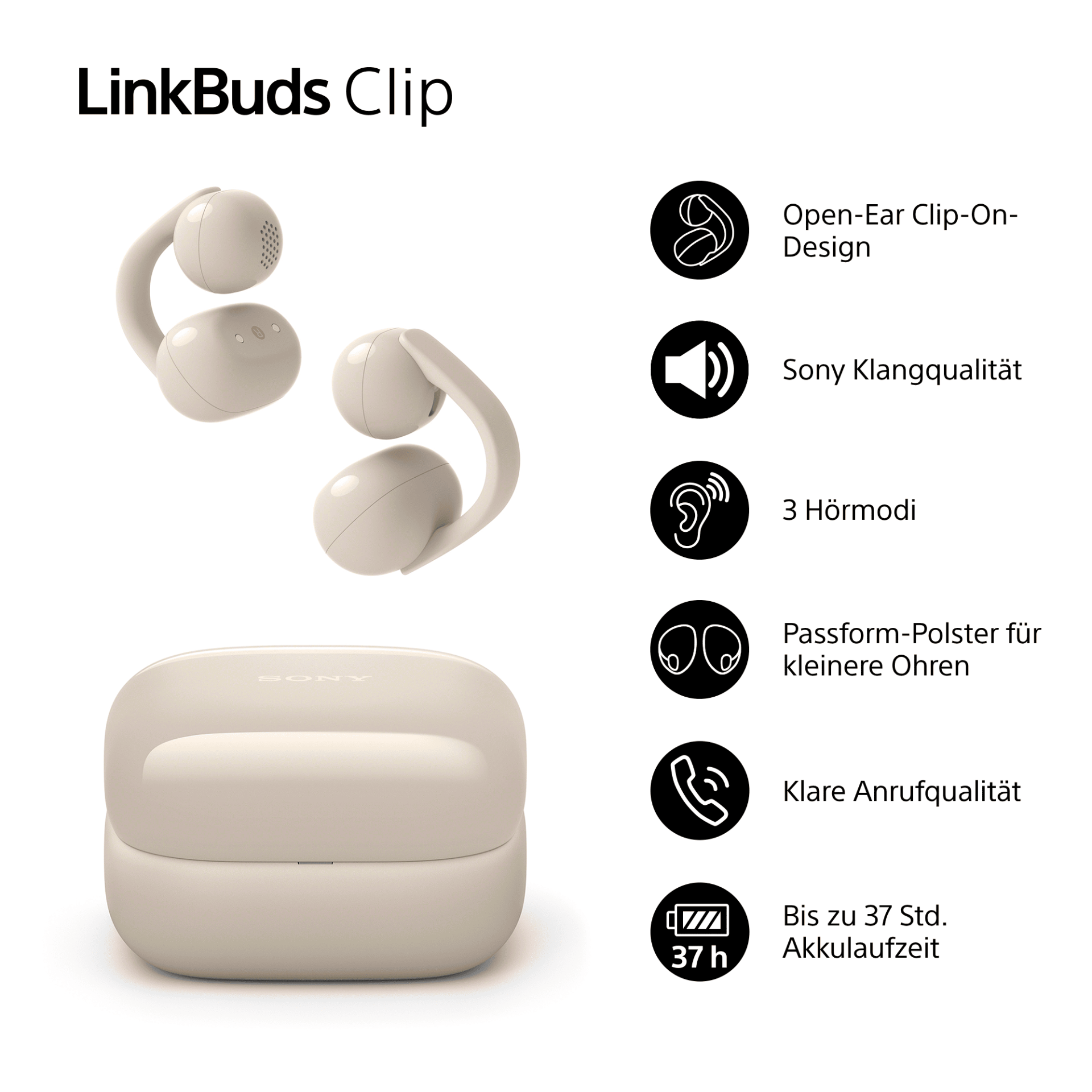 Sony Kabellose Kopfhörer LinkBuds Clip
