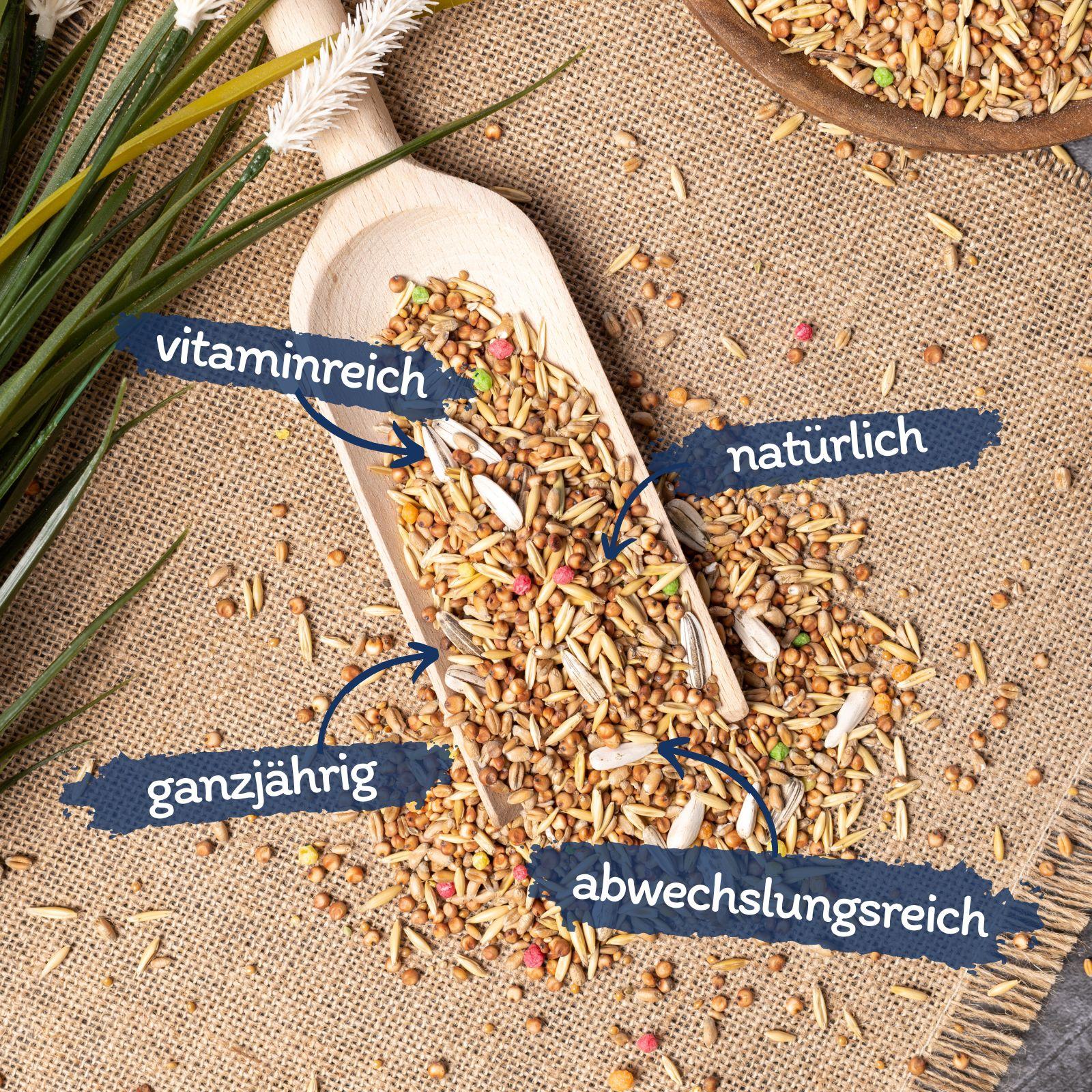 Pavillon pour oiseaux avec toit en bardeaux - épicéa + nourriture pour oiseaux