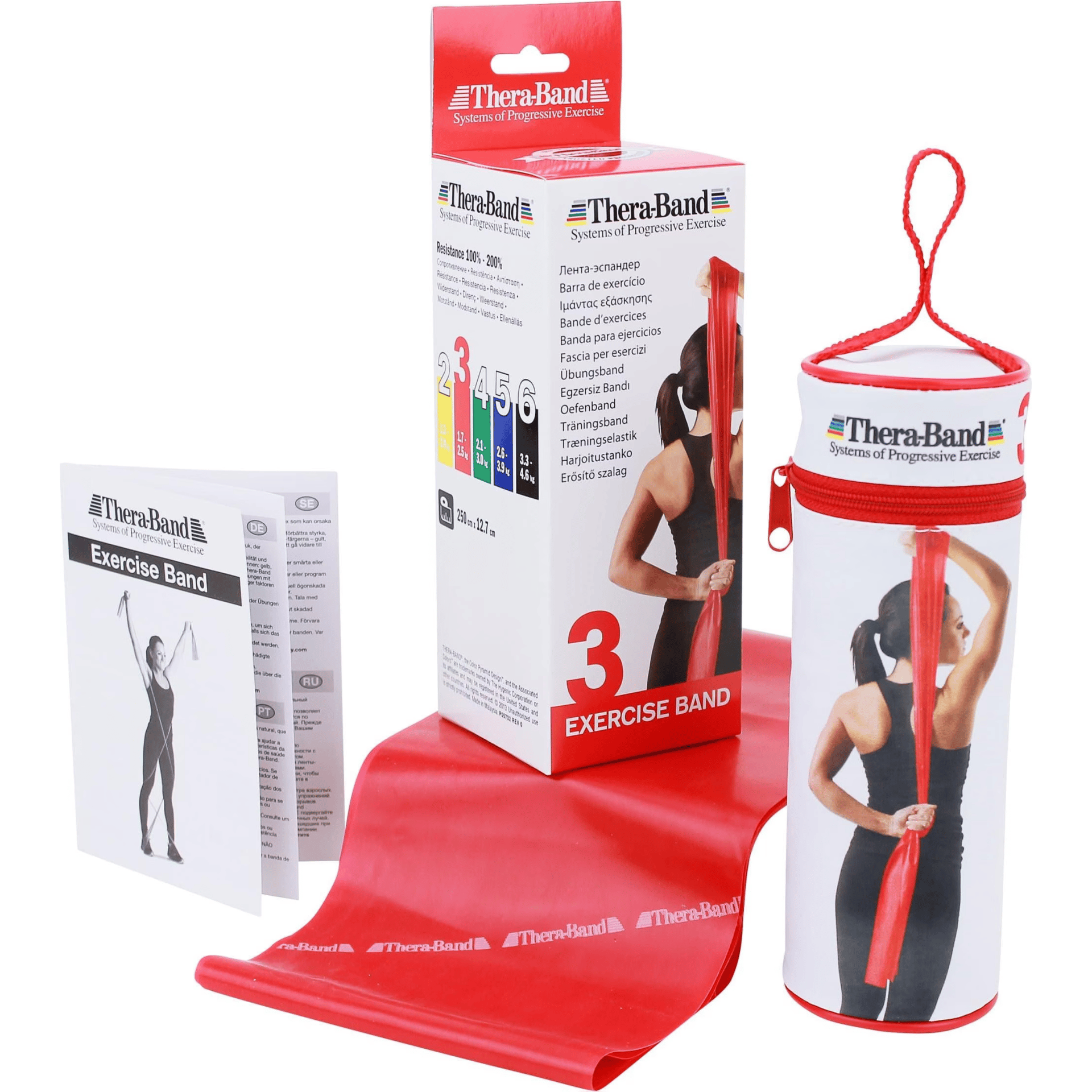Thera-Band® 2er Fitnessband im Beutel 2.5m (rot+grün)