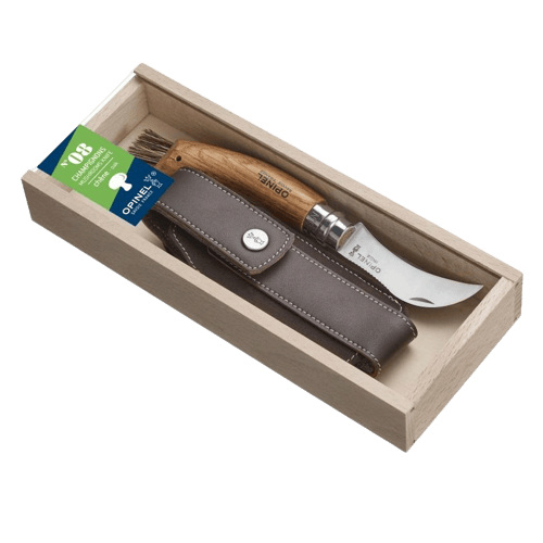 Couteau à champignons avec manche en chêne - coffret cadeau