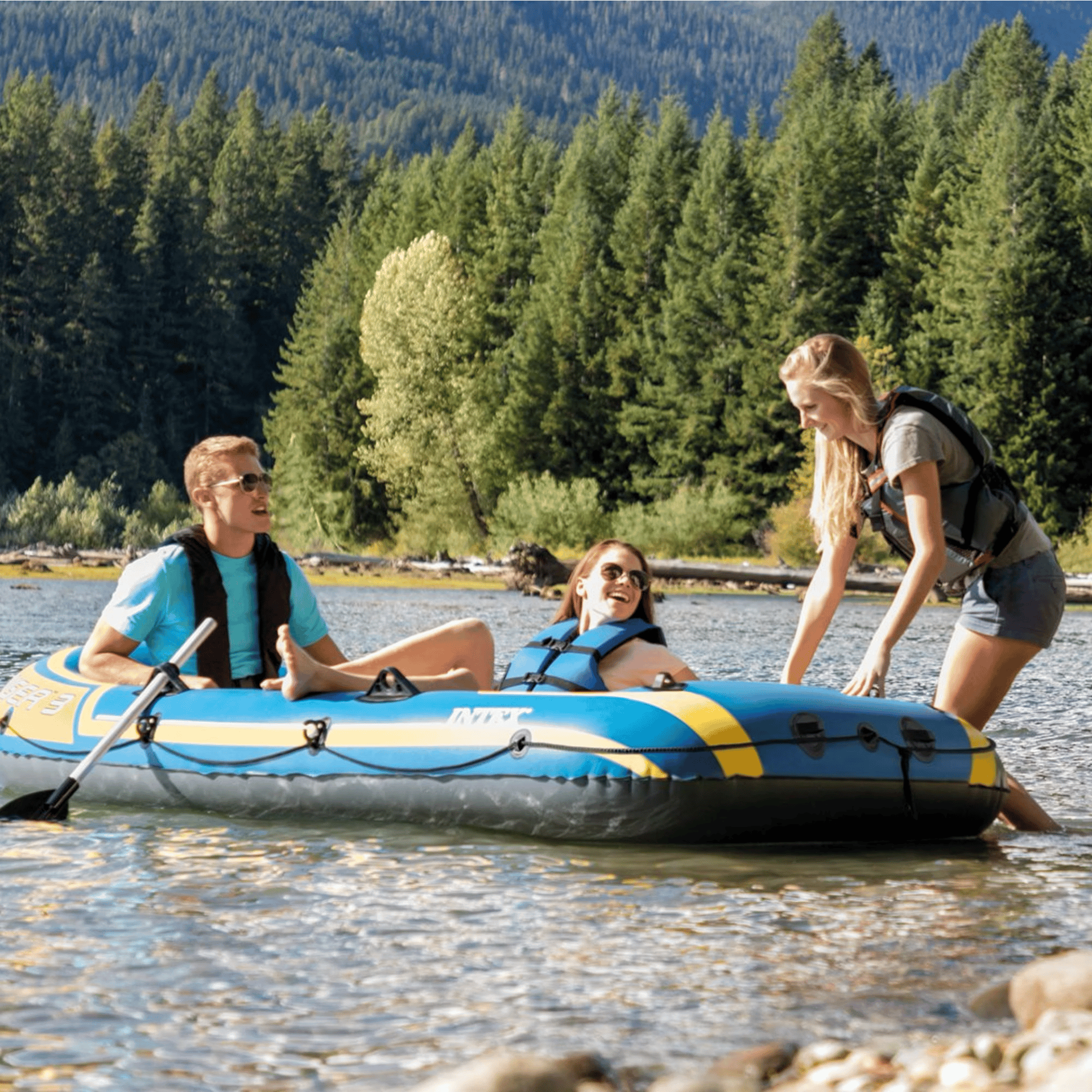 INTEX® Aufblasbares Boot Challenger 3 Set