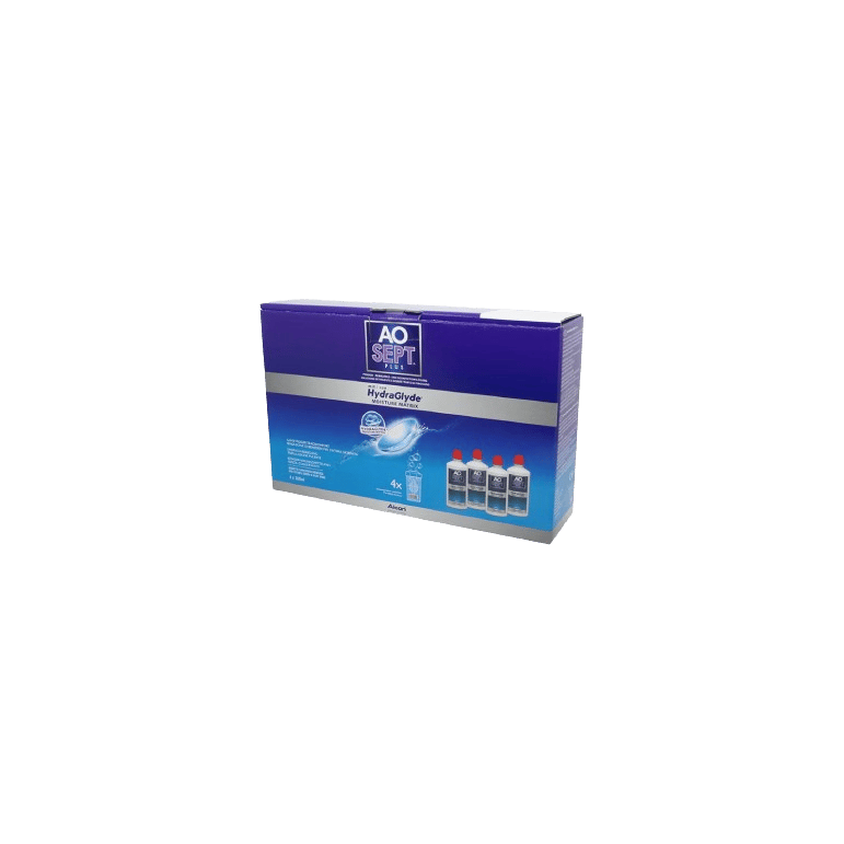 Kontaktlinsenpflege mit HydraGlyde 4 x 360 ml