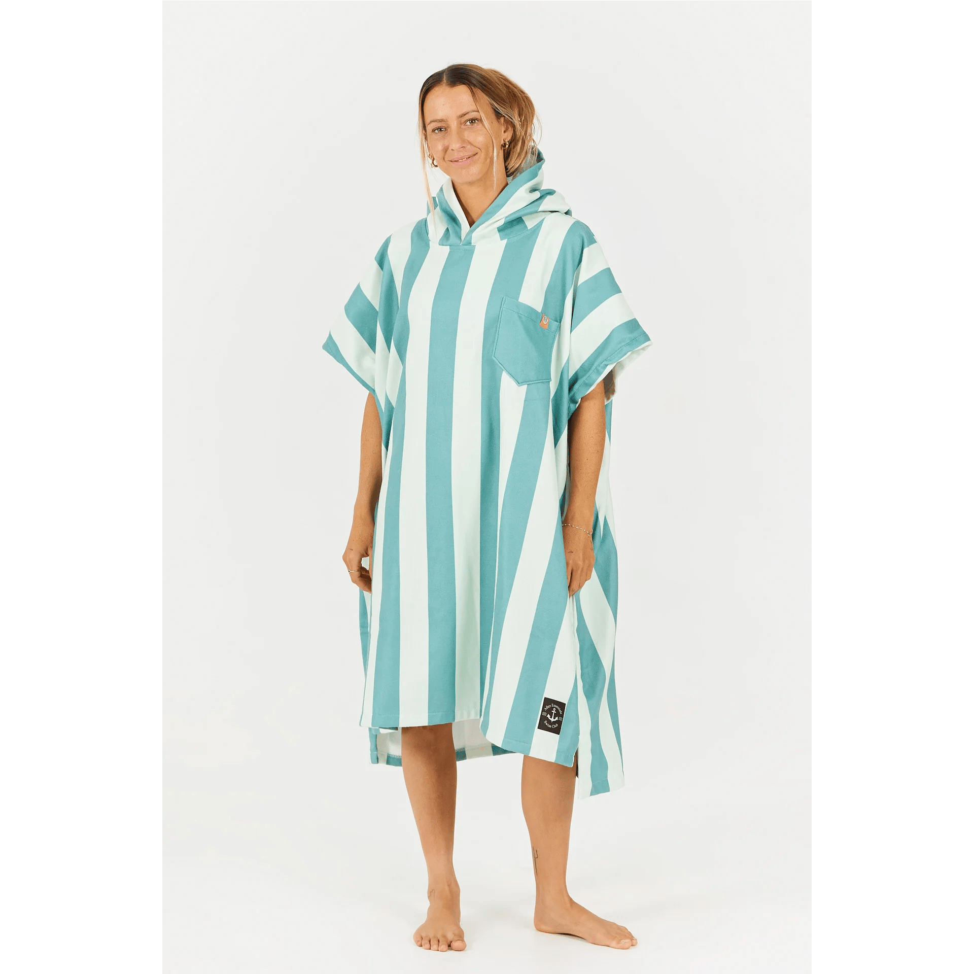 After Essentials Poncho für Erwachsene Swim Club Stripes