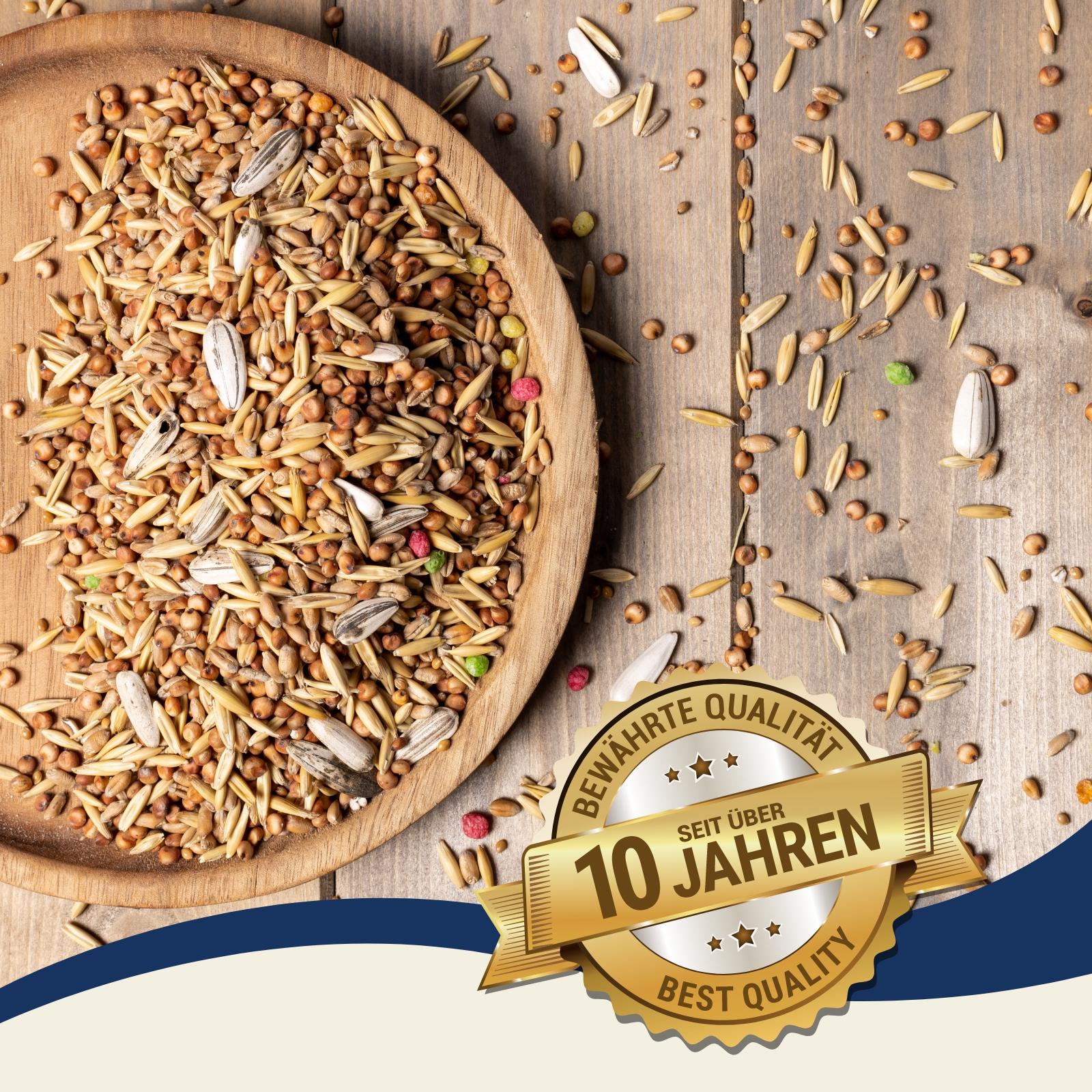 Pavillon pour oiseaux avec toit en bardeaux - épicéa + nourriture pour oiseaux