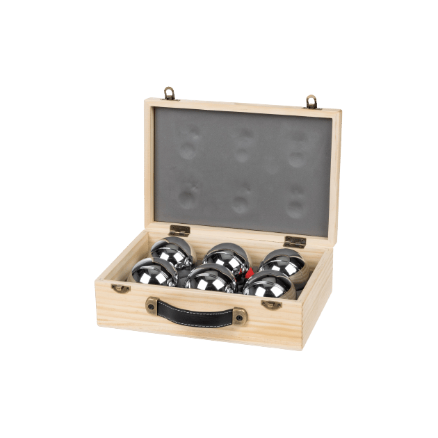 Set di 6 bocce pétanque con custodia in legno Deluxe 